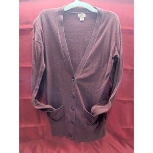 Mossimo Cardigan T Shirt Women's M Tunic Red Long Sleeve Lightweight 100% cotton